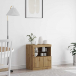 Led kummuti LED -ribatuledega pruun 60,5 x 37 x 67 cm tehispuit