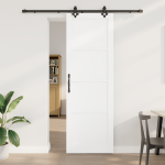 Libisev uks koos tarvikute komplektiga valge 78x232 cm tugevast m&auml;nnist