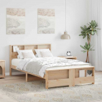 Voodiraam peatsiga Pruun 120 x 190 cm Tehispuit
