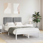Voodiraam Pehme Peatoega peaga Helehall 120 x 200 cm Tahke m&auml;nd