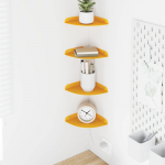 Ujuv riiul riiuliga 4 pcs Kollane sinep 15 x 15 x 2 cm