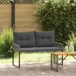 Aiapink padjaga hall 118 x 55 x 82 cm pe rattan ja kangas
