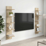 Seinariiul 2 pcs Sonoma tamm 22 x 15 x 100 cm Tehispuit