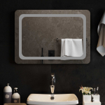 LED vannitoa peegel L&auml;bipaistev 70 x 50 cm karastatud klaas