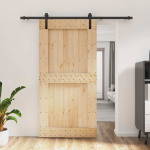 Liuguks naturaalne ja must 100 x 210 cm tahke m&auml;nnipuit