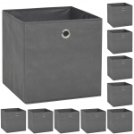 Mittekootud kangast hoiukastid 10 tk 32 x 32 x 32 cm, hall