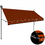 K&auml;sitsi sisset&otilde;mmatav varikatus, LED, 300 cm, oranž ja pruun