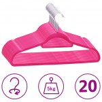 20 tk riidepuud, libisemiskindel, roosa, samet