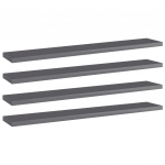 Riiuliplaadid 4 tk, hall, 60x10x1,5 cm, puitlaastplaat