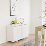 Puhvetkapp, valge, 120 x 41 x 75 cm, puitlaastplaat