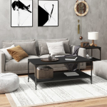 Diivanilaud, must, 102 x 50 x 45cm, tehispuit