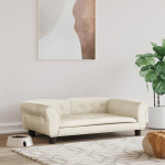 Koeravoodi, kreemjas, 95 x 55 x 30 cm, samet