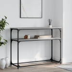 Konsoollaud, hall sonoma tamm, 100x35,5x75 cm, tehispuit