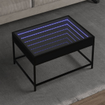 Diivanilaud LED-tuledega, must, 70 x 50 x 41cm