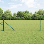 Aed koos postidega roheline 0.8 x 10 m pvc kaetud teras