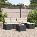 Aia diivanikomplekt 6 tk must ja kreemjas 230 x 117 x 85 cm