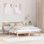 Voodiraam peatsiga Neutraalne 150 x 200 cm Tahke m&auml;nd