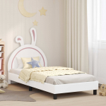 Laste voodiraam peatoega peaga Valge 90 x 200 cm PU