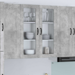 Seinakapp k&ouml;&ouml;ki uksega betoonhall 80 x 31 x 100 cm tehispuit