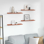 Seinariiul riiuliga 4 tk Punane 60 x 9 x 3 cm Tehispuit