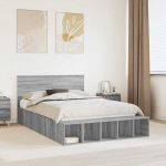 Voodiraam riiuliga peaga hall sonoma 150 x 200 cm tehispuit