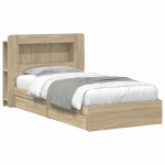 Voodiraam ladustamisega Sonoma tamm 100 x 200 cm Tehispuit