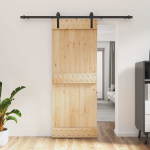 Liuguks naturaalne ja must 80 x 210 cm tahke m&auml;nnipuit