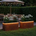 LED-valgustusega lillekast 2 tk Rooste 50 x 100 x 48 cm