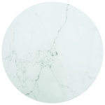 Lauaplaat, valge &oslash;50x0,8 cm, karastatud klaas marmordisain