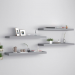 Seinariiulid, 4 tk, hall, 80 x 23,5 x 3,8 cm mdf