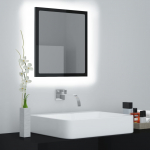 LED vannitoa peeglikapp, k&otilde;rgl&auml;ikega must, 40x8,5x37 cm, akr&uuml;&uuml;l