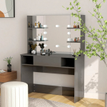 Meigilaud LED-tuledega, 100x40x135 cm, s&auml;ravhall