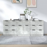 3-osaline puhvetkapp, betoonhall, tehispuit