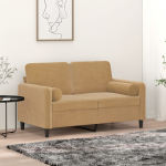 Dekoratiivpadjad 2 tk, pruun, &oslash;15 x 50 cm, samet