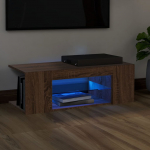 Telerialus LED-tuledega, pruun tamm, 90 x 39 x 30 cm