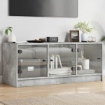 Klaasustega telerikapp, betoonhall, 102 x 37 x 42 cm