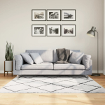 K&otilde;rge narmaga shaggy vaip "pamplona", kreemjas/must 160x160 cm