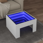 Diivanilaud LED-tuledega, valge, 50x50x30cm