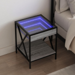 &Ouml;&ouml;kapp LED-tuledega, hall sonoma tamm, 40x40x50 cm