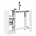 Baarilaud riiuliga, valge, 124 x 46 x 103,5 cm, tehispuit