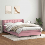 Box Vedruvoodi madratsiga Roosa 140x220 cm samet