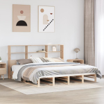 Riiuliga voodiraam ilma madratsita, 200x200 cm, puit