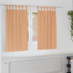 Kardinad r&otilde;ngastega 2 tk helepruun 140 x 140 cm pol&uuml;ester