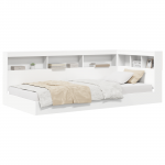 Raamatukapi voodi valge 90x190 cm puitlaastplaadist