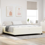 Voodiraam madratsiga cream 200 x 200 cm kangas