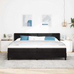 Kontinentaalvoodi koos madratsiga must 100x200 cm samet must