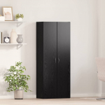 Kontorikapp riiuliga must tamm 70 x 32 x 77.5 cm tehispuit