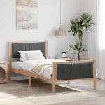 Voodiraam peatsiga pruun ja tumehall 90 x 190 cm M&auml;nnipuit
