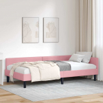 Nurga voodiraam peatsiga Roosa 100 cm x 200 cm Samet