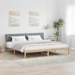Voodiraam peatsiga Pruun ja helehall 200 x 200 cm M&auml;nnipuit